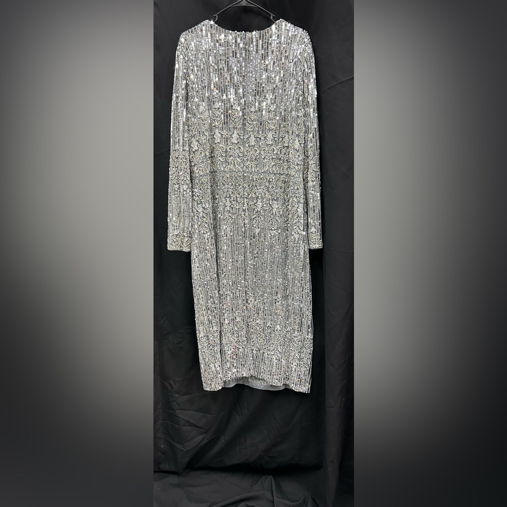 Mac Duggal 5576 NWT Jewel Neckline Long Sleeve Dress - Picture 5 of 8